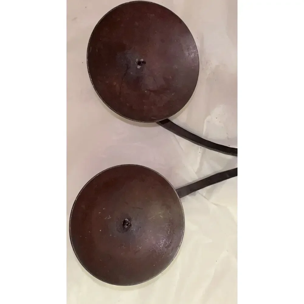 Vintage Heavy Forged Iron Wall Candle Holder Double Sconce Rustic Brown 12.5